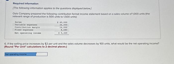 [The following information applies to the questions displayed below] Oslo Company prepared