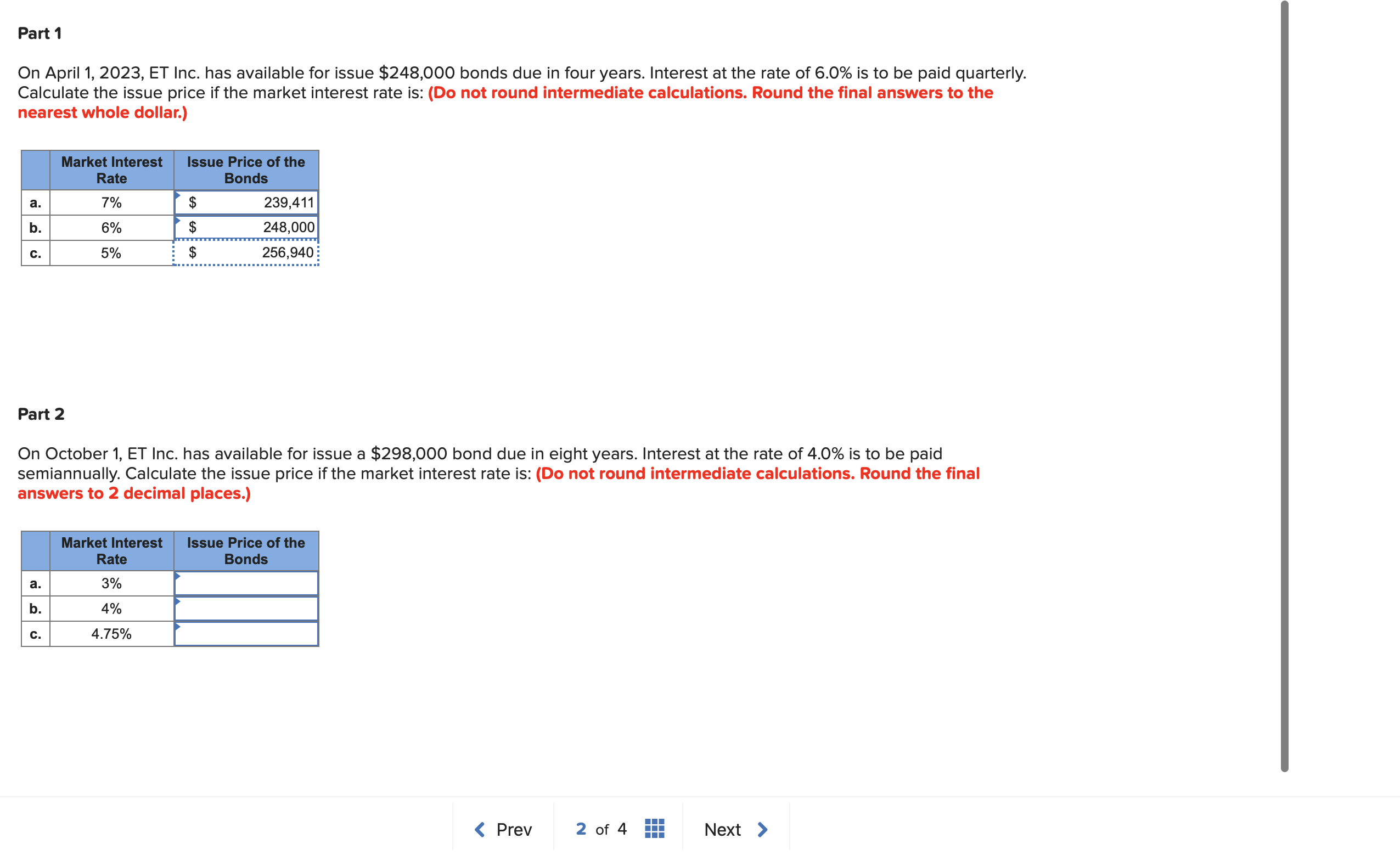  Part 1 On April 1,2023, ET Inc. has available for issue