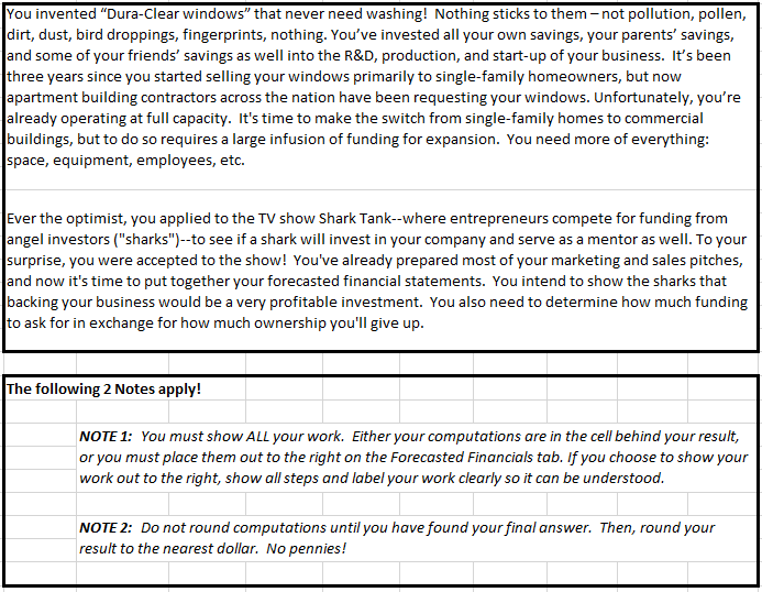Please help me to create a forecasted income statement and a