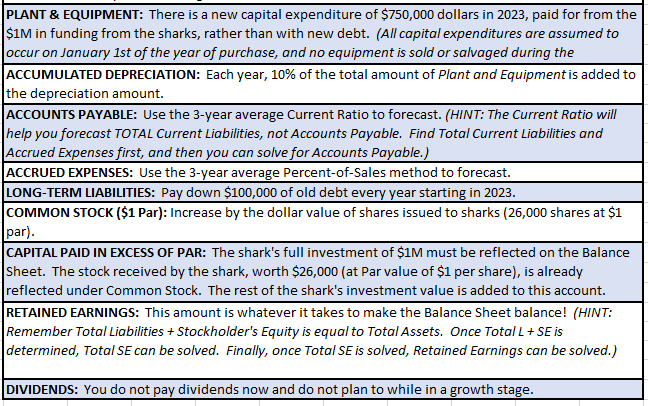 financials. The Sharks gave you the $1,000,000 in funding you requested in