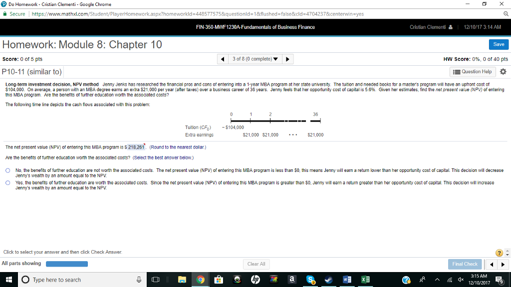 Do Homework - Cristian Clementi - Google Chrome Secure | https://www.mathxl.com