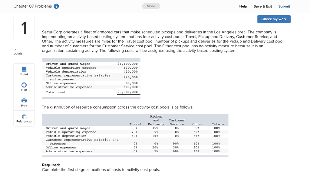  Chapter 07 Problems G Saved Help Save & Exit Submit Check