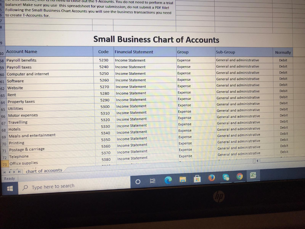 format from your text book chapter 4 and create T-Accounts in the