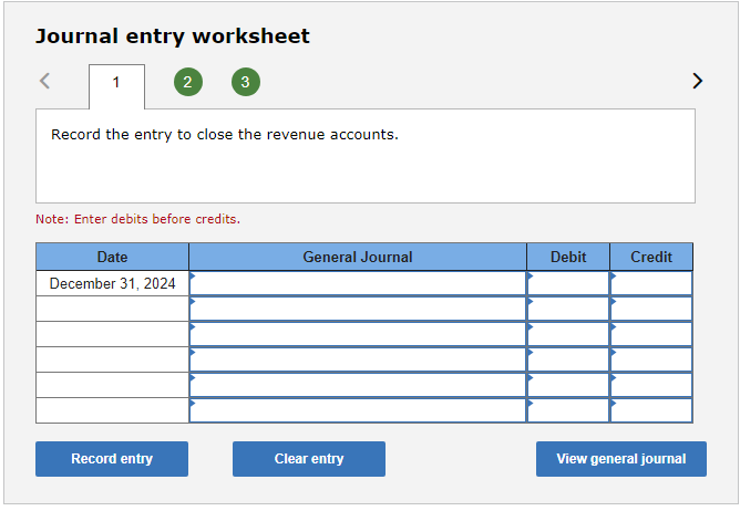 Note: Enter debits before credits. Journal entry worksheet Record the entry to