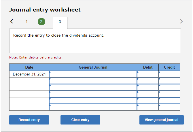 Record the entry to close the revenue accounts. Note: Enter debits before