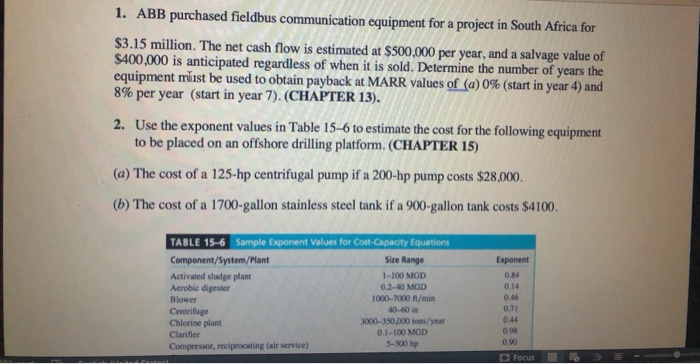for a project in South Africa for $3.15 million. The net cash