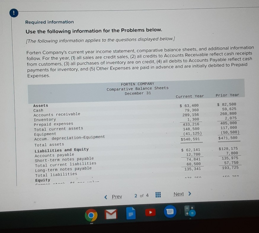 help! Required information Use the following information for the Problems below.