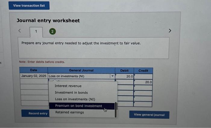 the effective (market) rate. Note: If no entry is required for a