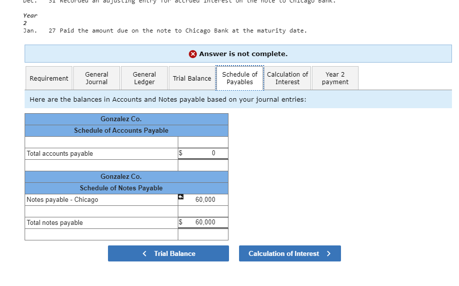 the following transactions involving short-term liabilities. (Use 360 days a year.) Year