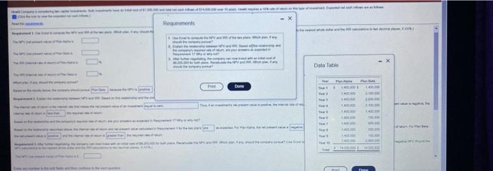  Requirements Data Table P - Dora | OR 30 Requirements Data