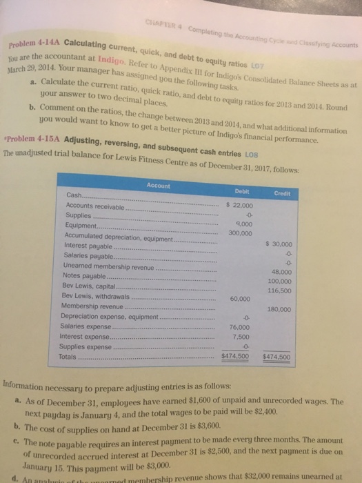  CAPTER 4 Completing the Accounting Cyle d Classifying Accounts calculating current,