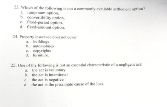 20. Which of the following is not one of the three major