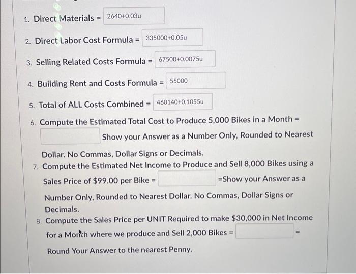 them. Use the Following Information to Answer the Questions Below. Our Business