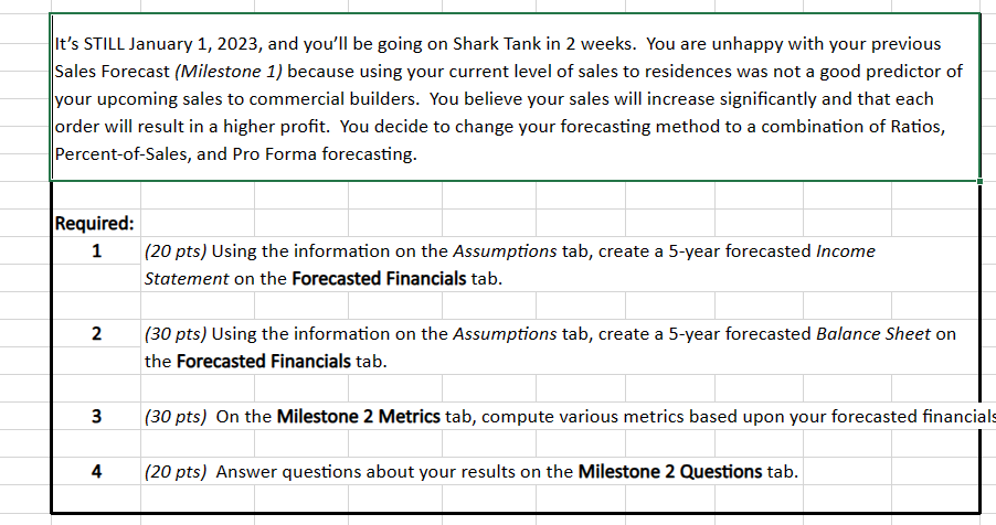 DURA-CLEAR WINDOWS, LLC Compute Required New Funds (RNF) for each year
