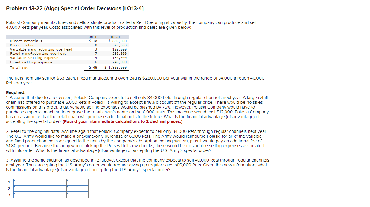 11 ) please answer. I will give a good feedback Problem 13-22