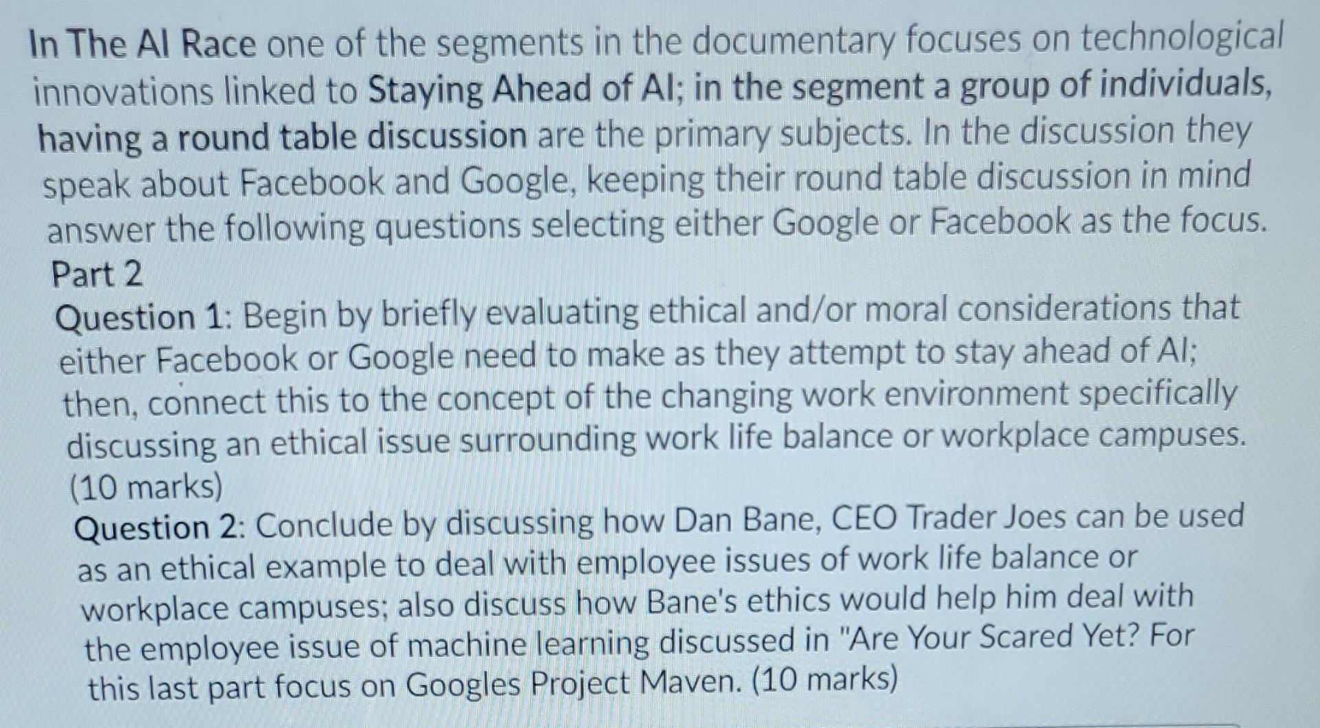  please include the reference too In The Al Race one of