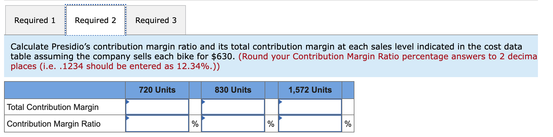 Ratio, Calculating Profit (LO 5-1, 5-5] Presidio, Inc., produces one model of