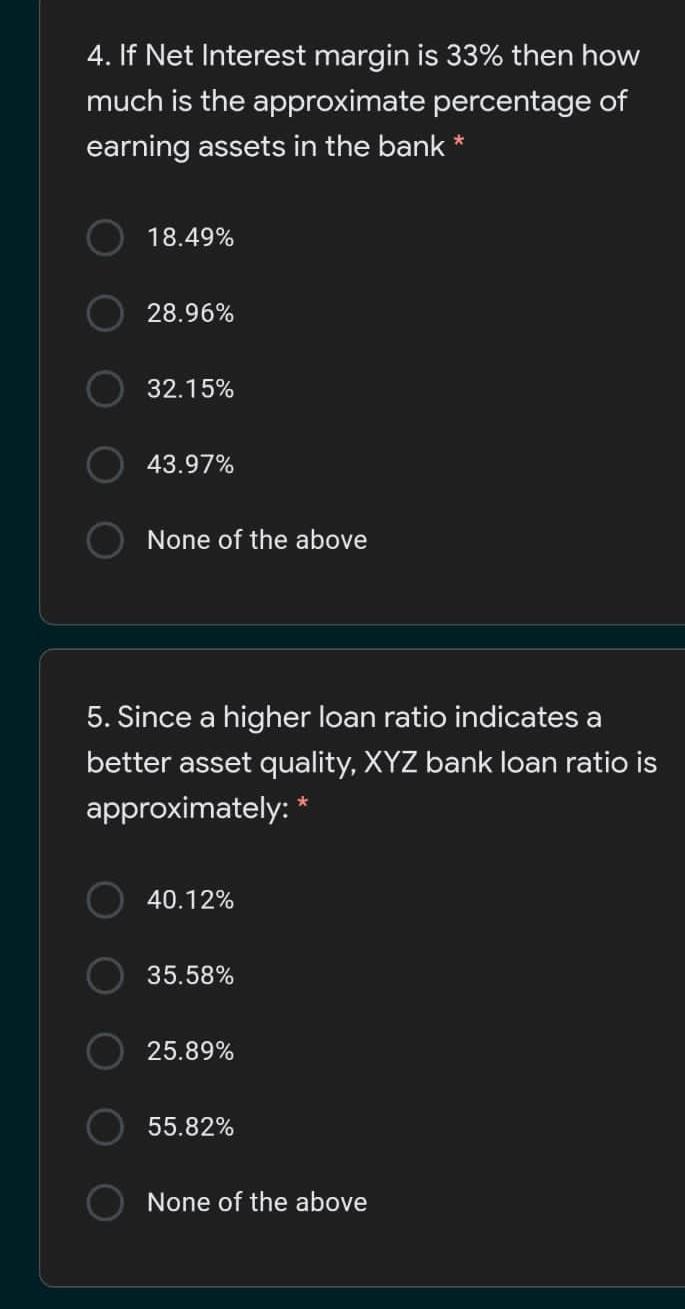 Bank, Answer Question 1 to 5, choose the most SUITABLE choice Accounts