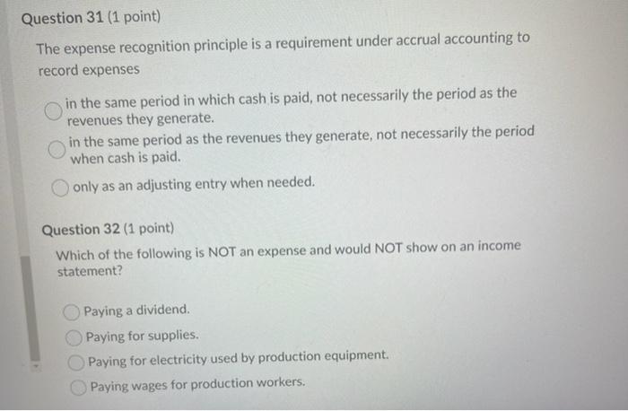please help me WITHIN 10 MINUTES PLEASE Question 31 (1 point) The