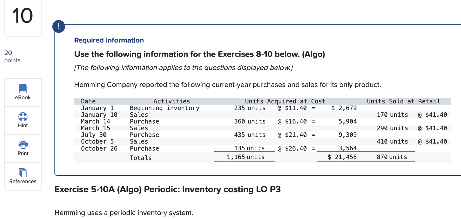 Please help me fill out this chart, thank you! Required information Use