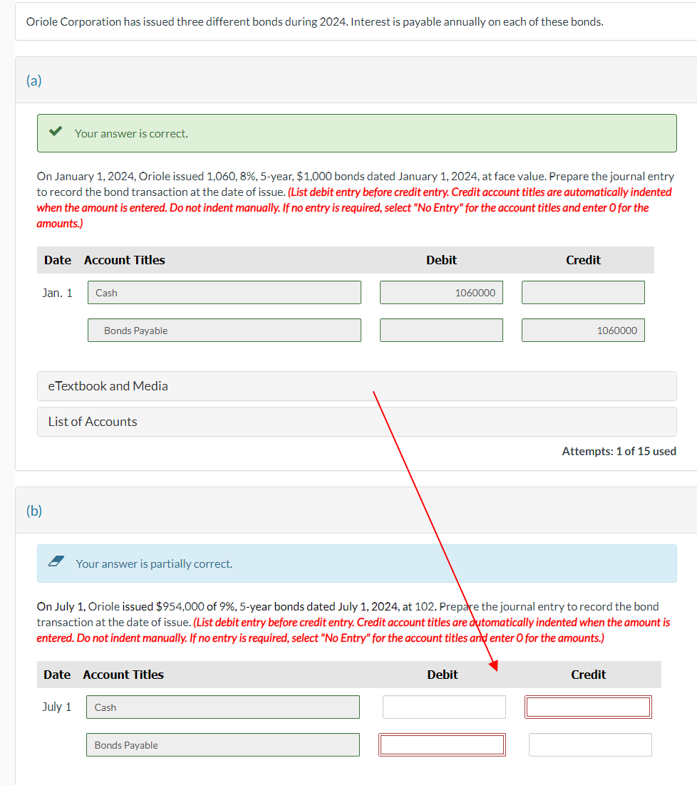 Oriole Corporation has issued three different bonds during 2024. Interest is payable