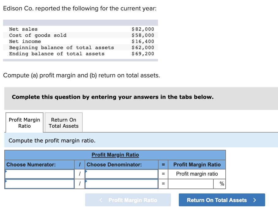Edison Co. reported the following for the current year: Net sales