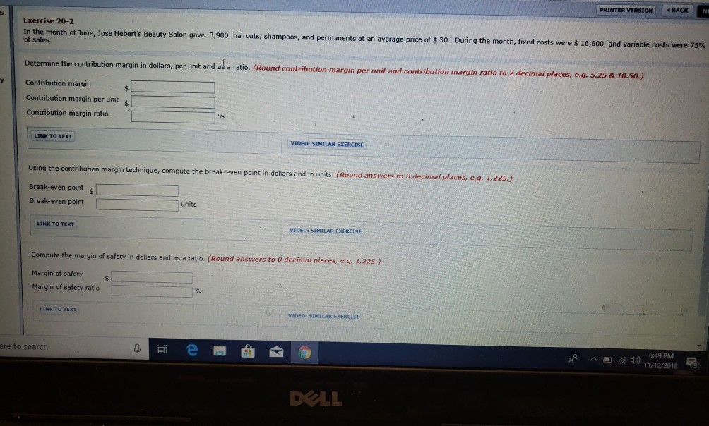 materials $24.10 per unit:; direct labor $16.70 per unit variable manufacturing overhead