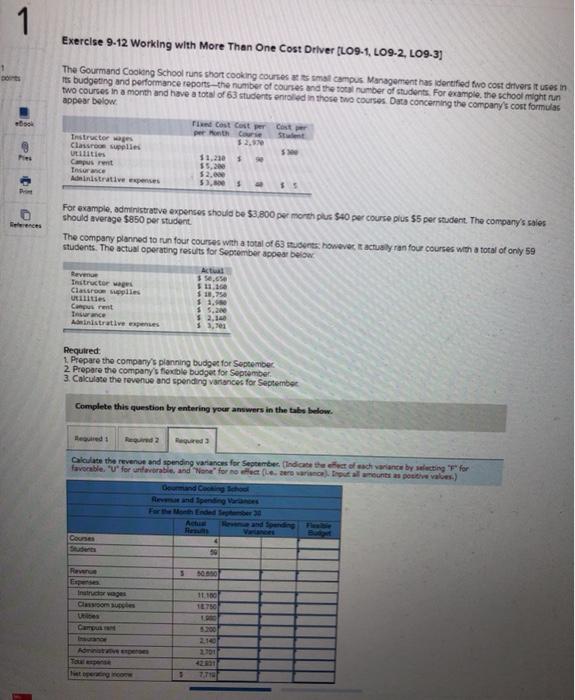 smail campus Management has identified to cost drivers It uses in Its