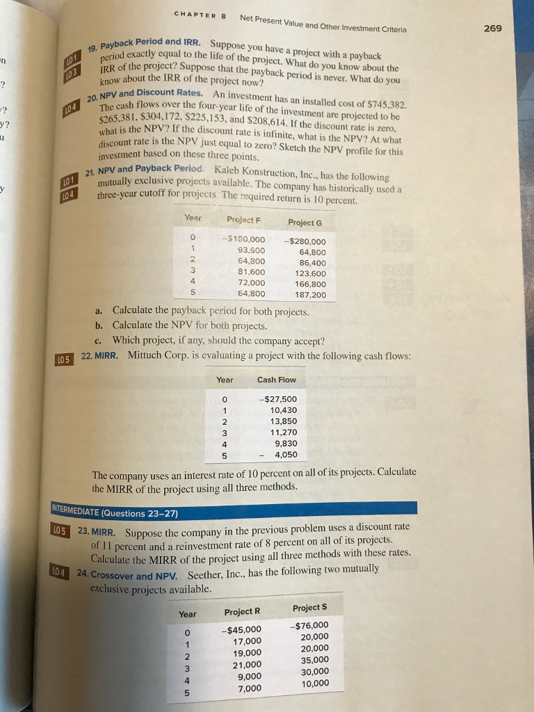  Question #22 please show work CHAPTER 8 Net Present Value and