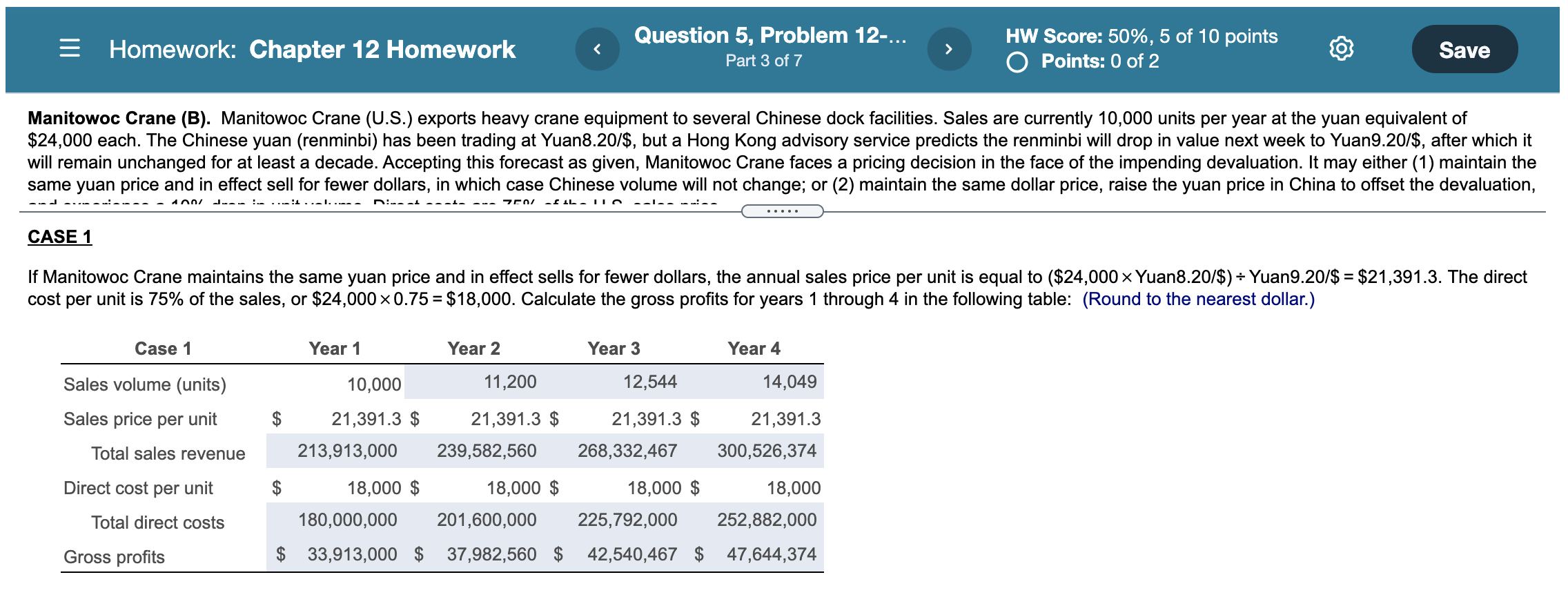 of 7 > HW Score: 50%, 5 of 10 points O Points: