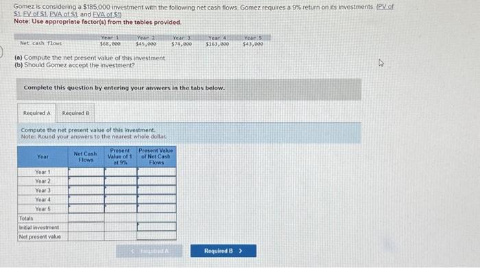 I need help computing net present value of the investment and if