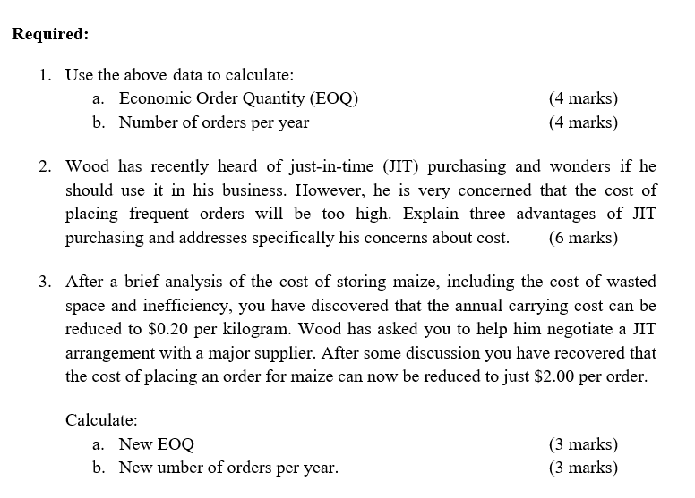 factory that manufactures bread and cakes. One of the major raw materials