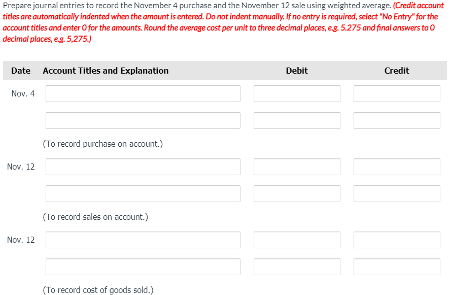 Nov. 1 Balance 10 $6.00 4 Purchase 22 $6.50 7 Purchase 22