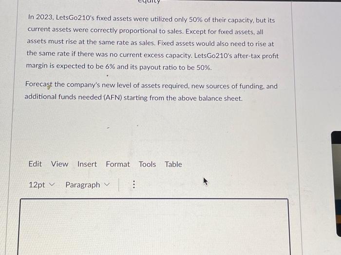 In 2023, LetsGo210's fixed assets were utilized only 50% of their capacity,