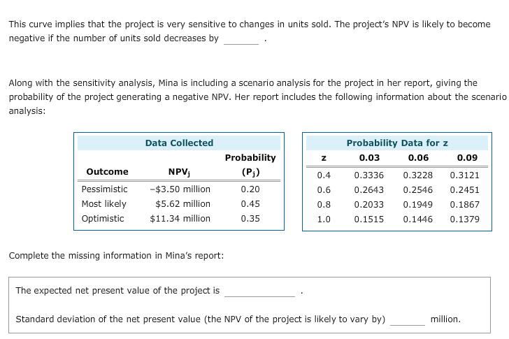 assumptions. Suppose you are using the scenario analysis technique to evaluate project