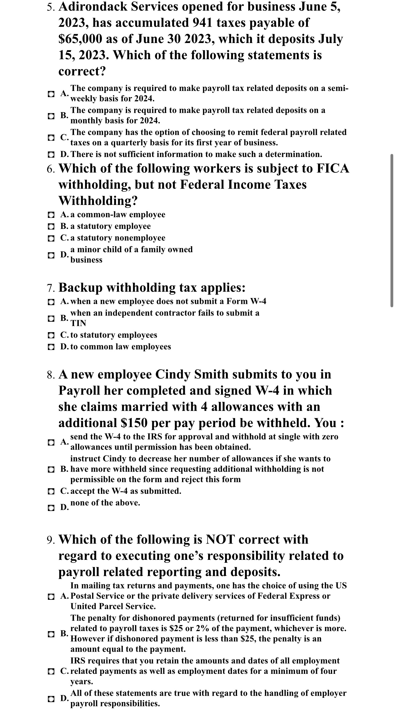  Adirondack Services opened for business June 5,2023, has accumulated 941 taxes