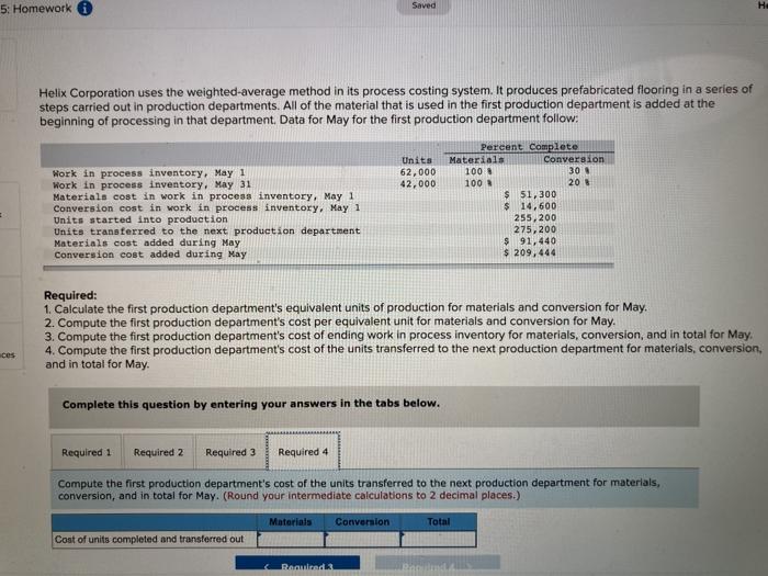 steps carried out in production departments. All of the material that is