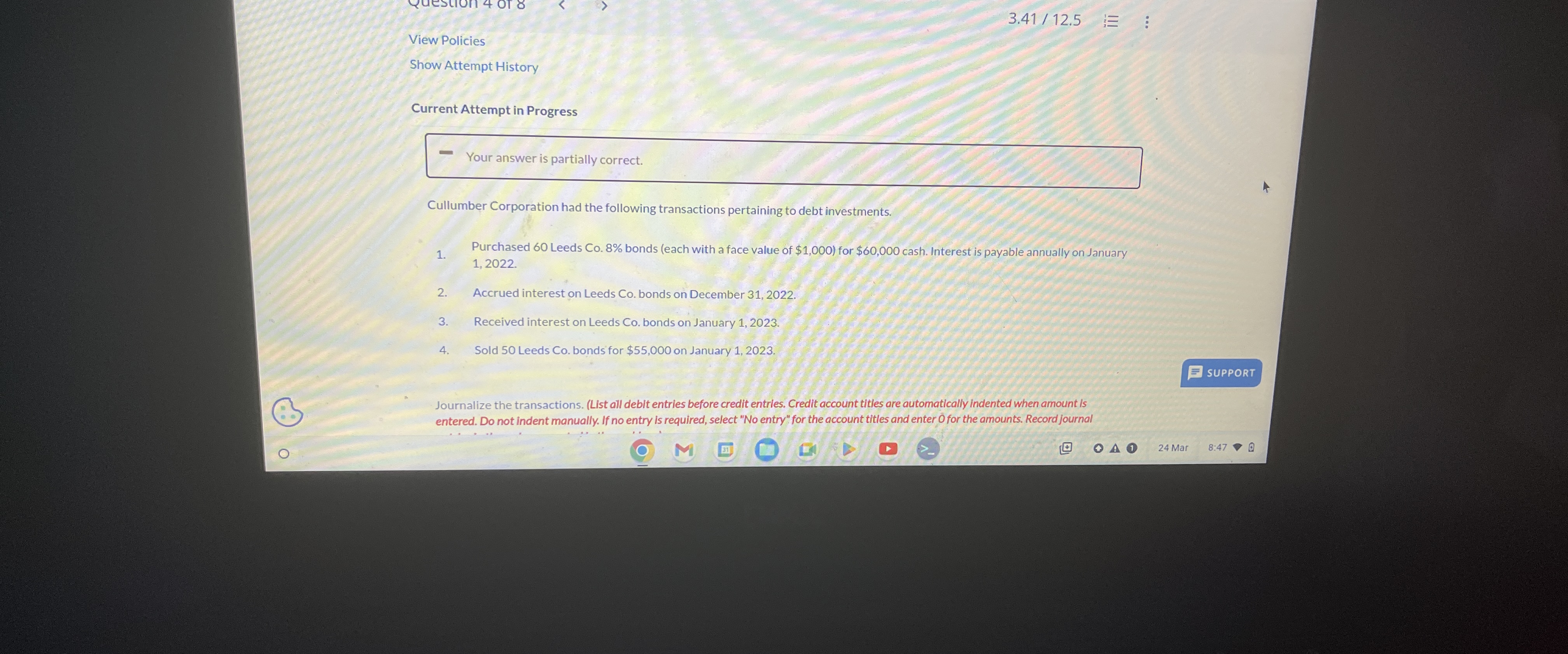  3.4112.5,vdots-=,vdots View Polcies Show Attempt History Current Attempt in Progress Your