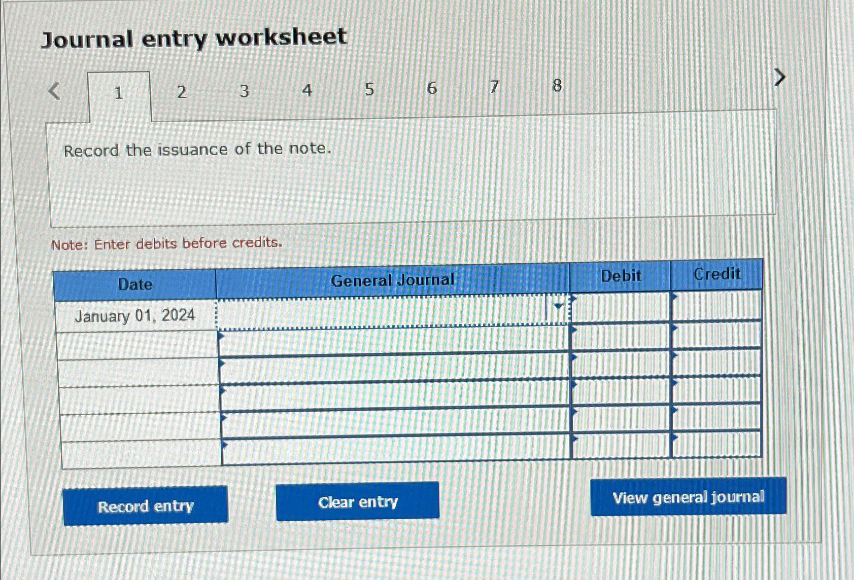  ! Required information On January 1,2024, Avalanche Corporation borrowed $102,000 from
