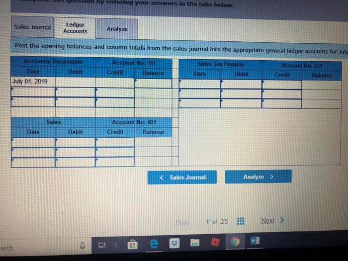 8 percent sales tax. The firm's credit sales for July are listed