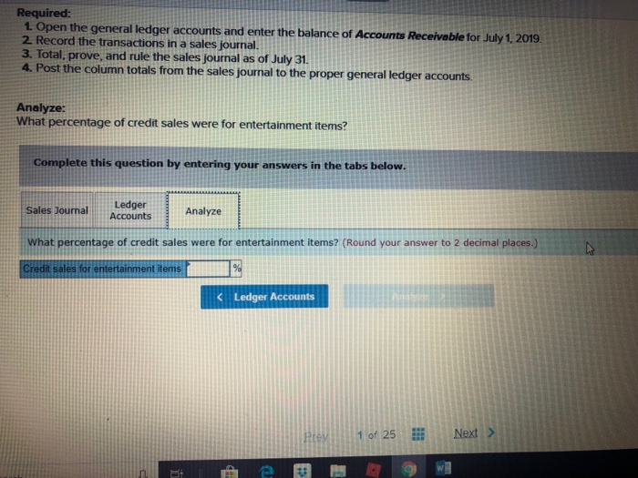 below, along with the general ledger accounts used to recordt Accounts Receivable