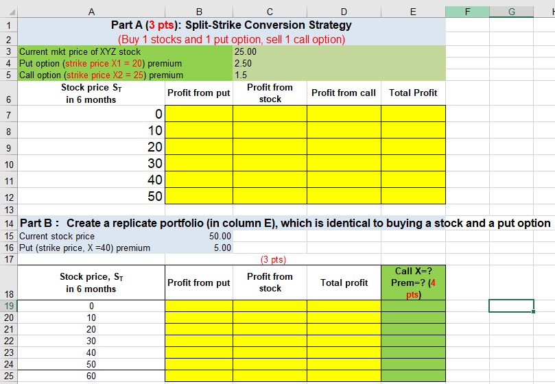  PLEASE CLEARLY SHOW ALL EXCEL CALCULATIONS!! THANKS Part B : Create