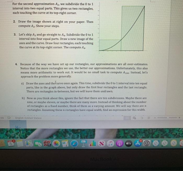 an expression for the height of each rectangle you have drawn. b)