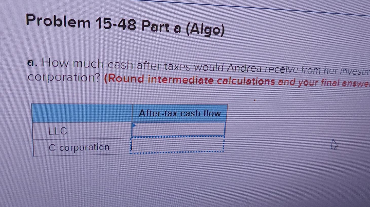 Andrea would like to organize SHO as either an LLC (taxed as