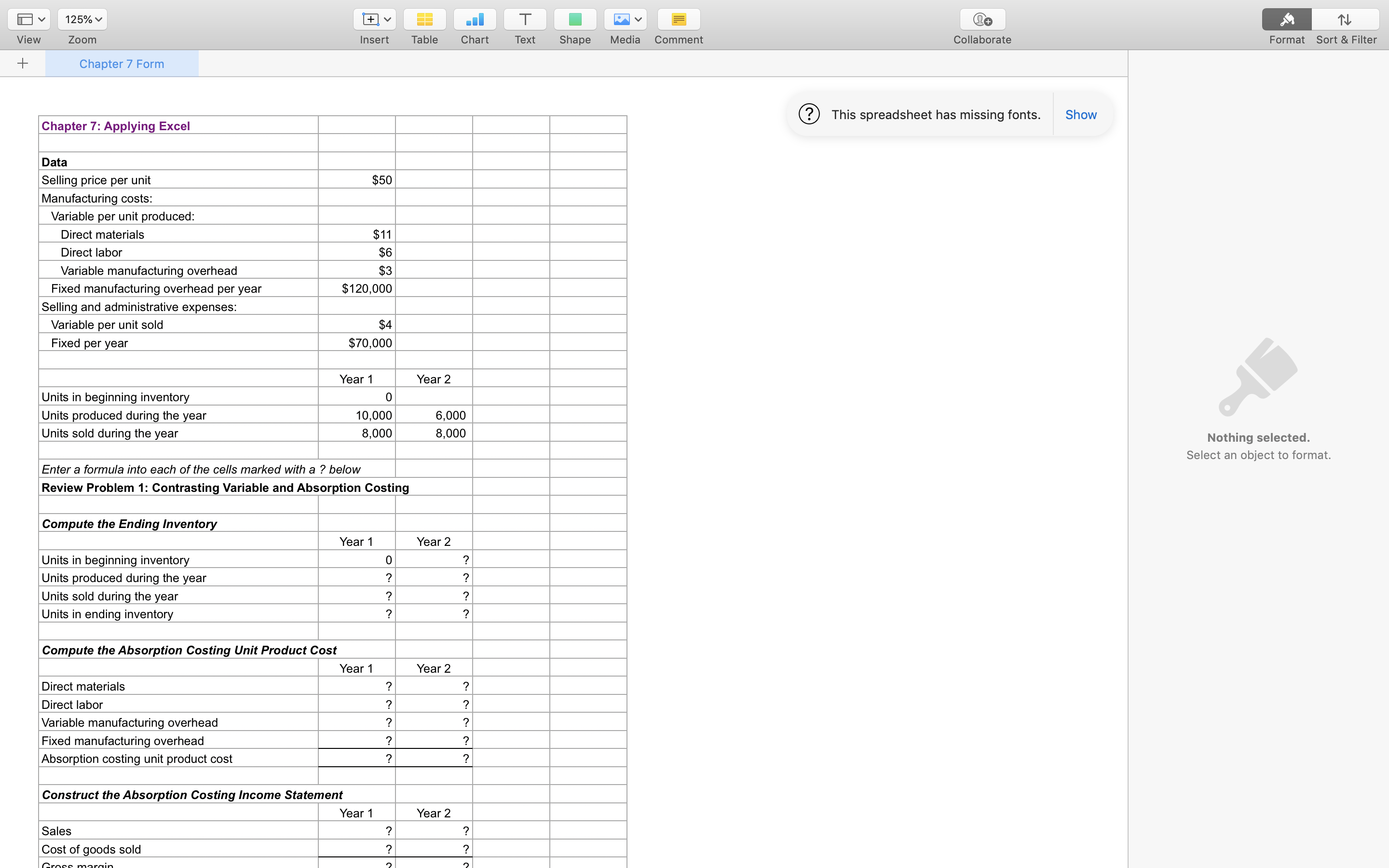 For example, in cell B26 enter the formula "= B17". After entering