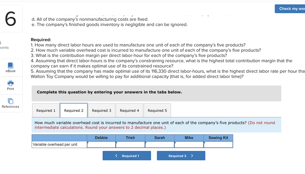 sewing kit. Demand for the company's products is increasing, and management requests