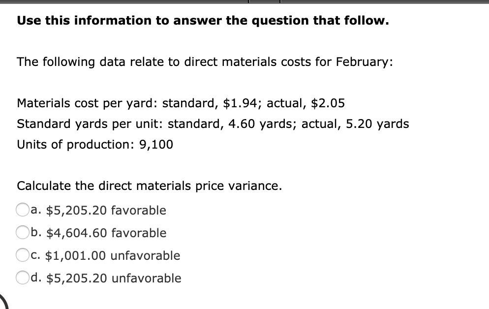 Use this information to answer the question that follow. The following