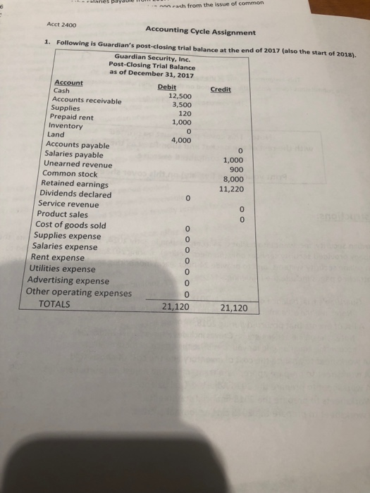 the packet and submitted as the first page of the completed exercise.