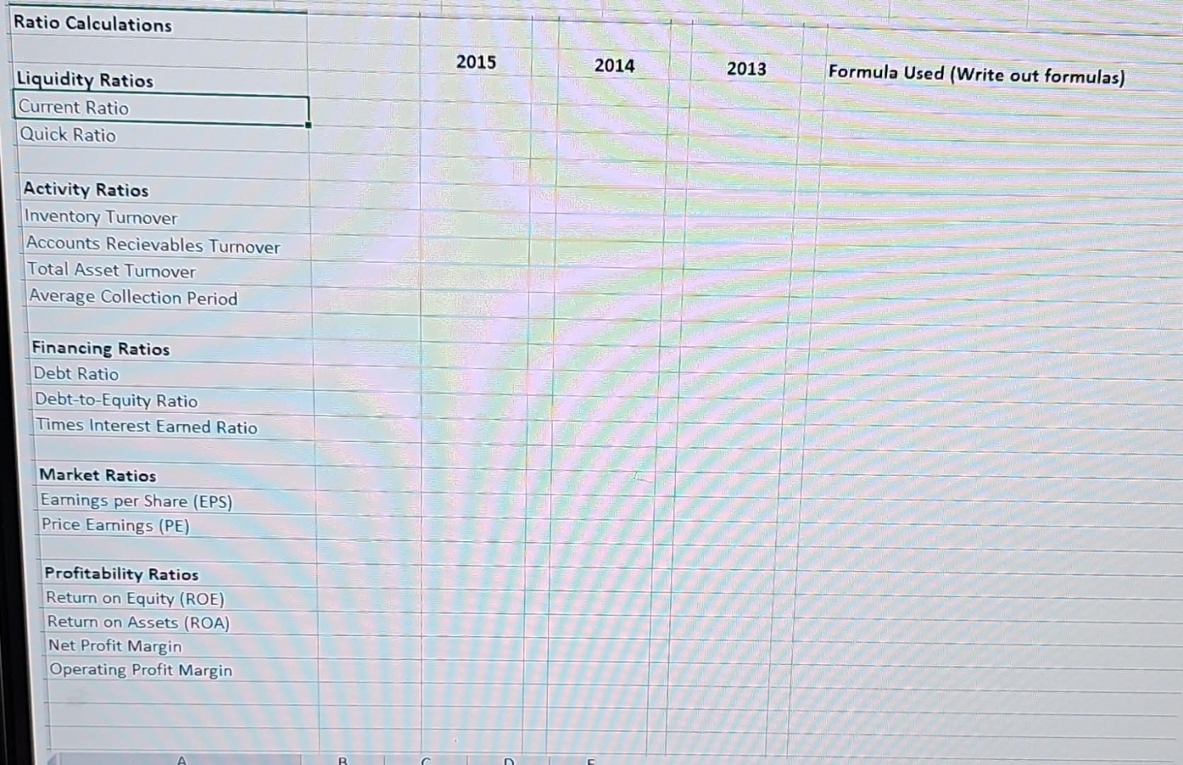 outcomes as positive or negative trends when all three ratio outcomes are