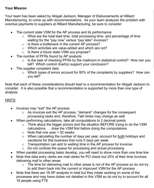 Payable Department and the International Accounting Department Hilliard Manufacturing's new CEO, Al
